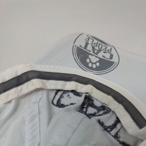 Cat People Slideback Hat White OSFA Embroidered Adjustable We People - Picture 10 of 10